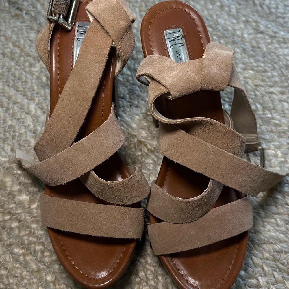 INC International Concepts Beige Strappy Sandals